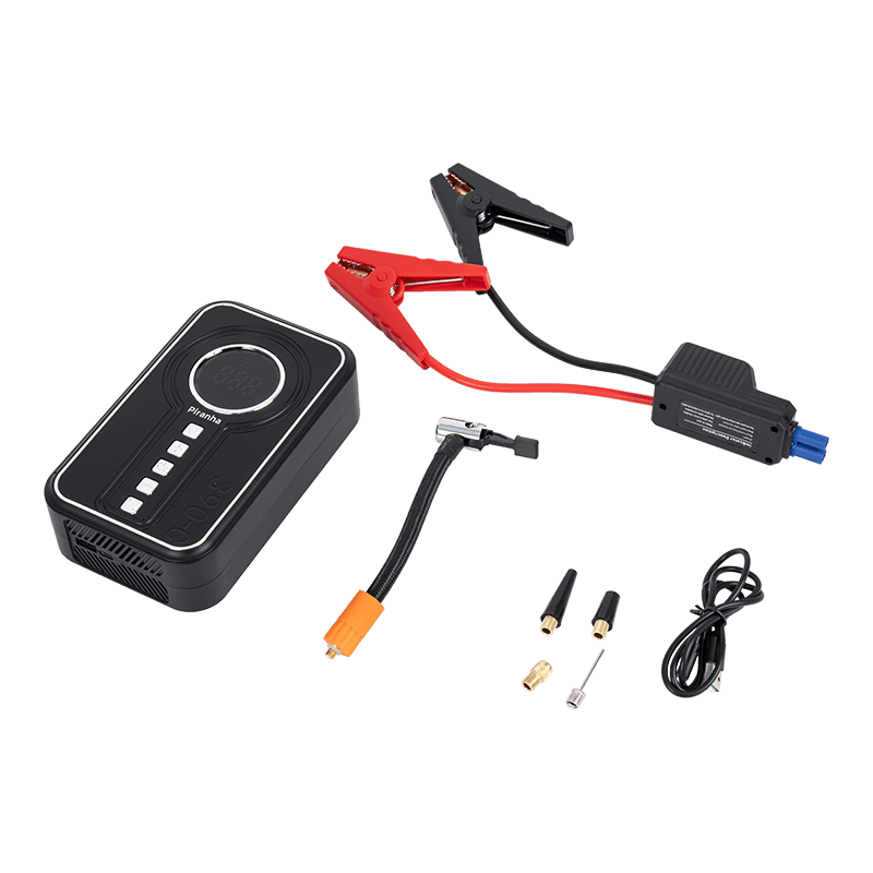 JL-002 Bomba de Inflado y Fuente de Energía de Arranque de Emergencia para Automóvil Negra